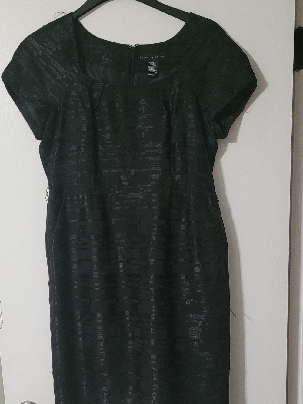 Apostrophe Black Textured Midi Dress